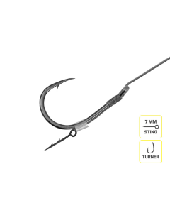 Delphin Braided Sting Feeder Rig / 10buc 12cm/0,14mm/Turner #8