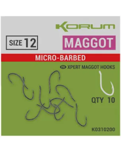 Carlige Korum Xpert Maggot Hooks, Barbed Nr. 14, 10buc/plic
