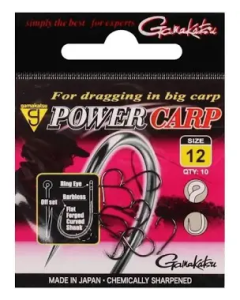 Carlige Gamakatsu Power Carp Ring Eye Barbless Nr.10, 10buc/plic