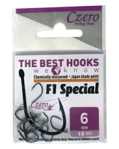 Carlige Czero F1 Special Micro Barbed, Black Nickel Nr.16, 12buc/plic