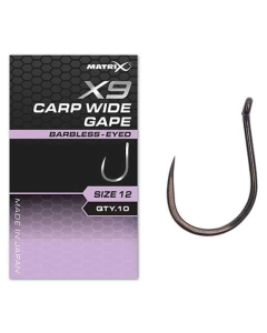 Carlige Feeder Matrix X9 Carp Wide Gape, Barbless, Nr.16, 10buc/pac